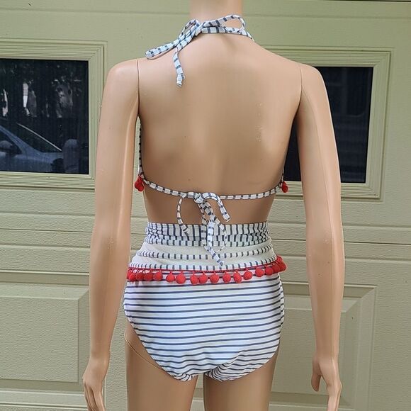 Cocoship Vintage Style Tassel Mesh 2pc swimsuit - Picture 5 of 8